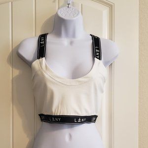 La La Anthony White/Black Sports Bra NWT